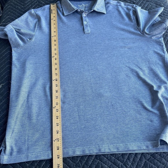 Nat Nast Polo Shirt Mens XXL 2X Blue Gray Short Sleeve Luxury Original - Picture 10 of 11